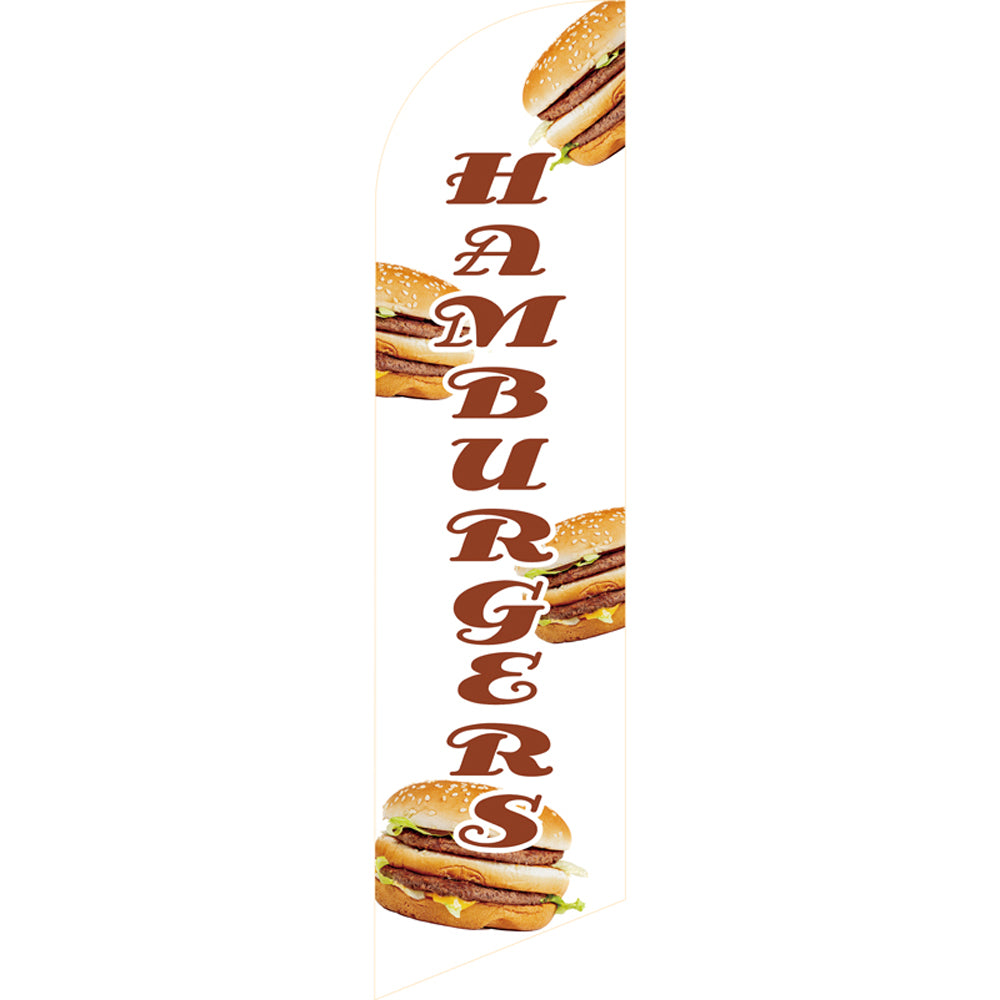 Sinonarui Hamburger Hot Dogs Advertising Custom Feather Razor Flags Blade Angled Flag for Display