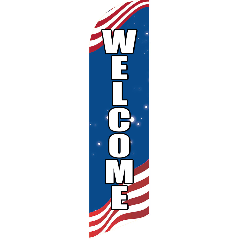 Sinonarui Welcome Advertising Custom Feather Razor Flags Blade Angled Flag for Display