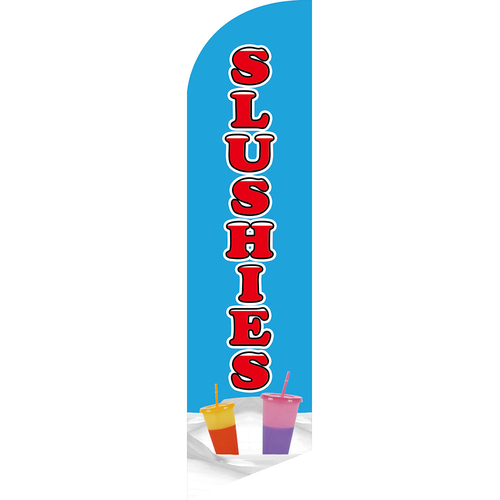 Sinonarui Ice Cream Raspados Advertising Custom Feather Razor Flags Blade Angled Flag for Display