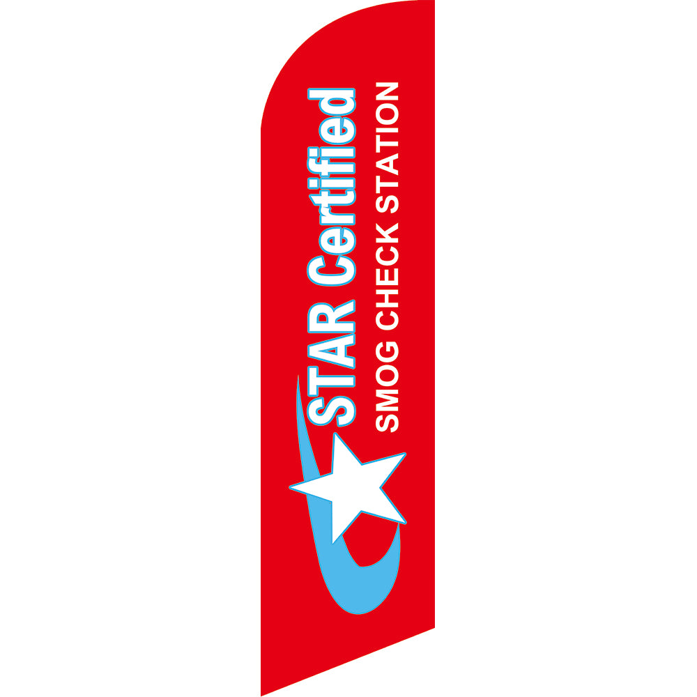 Sinonarui Smog Check Advertising Custom Feather Razor Flags Blade Angled Flag for Display