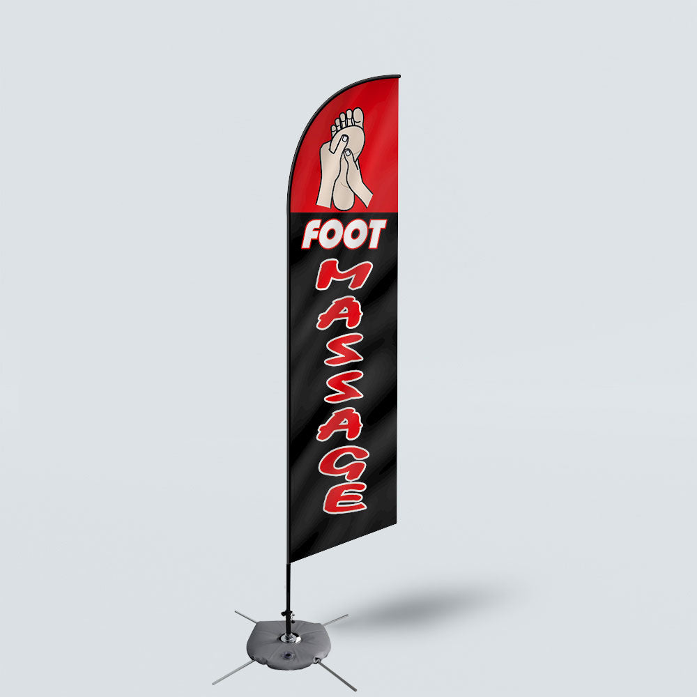 Sinonarui Foot Massage Advertising Custom Feather Razor Flags Blade Angled Flag for Display