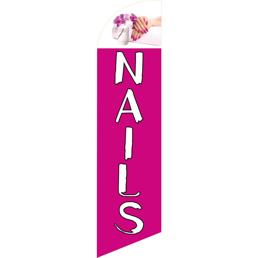 Sinonarui Nails Advertising Custom Feather Razor Flags Blade Angled Flag for Display