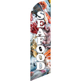 Sinonarui Sea Food Advertising Custom Feather Razor Flags Blade Angled Flag for Display