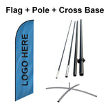 Sinonarui Pizza Advertising Custom Feather Razor Flags Blade Angled Flag for Display