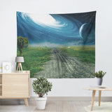 Mysterious Galaxy Tapestry Outer Universe Night Sky Earth Moon Nebula Art Nature Wall Hanging Dorm Decor Living Room Bedroom Decoration 51x 59 Inches