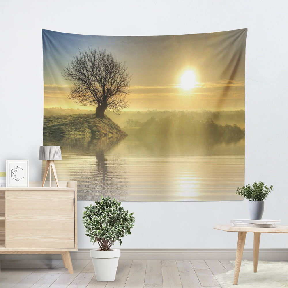 Landscape Decoration Tapestry Waves Boat Nature Landscape Tapestry Wall Hanging Dorm Decor Living Room Bedroom Decoration