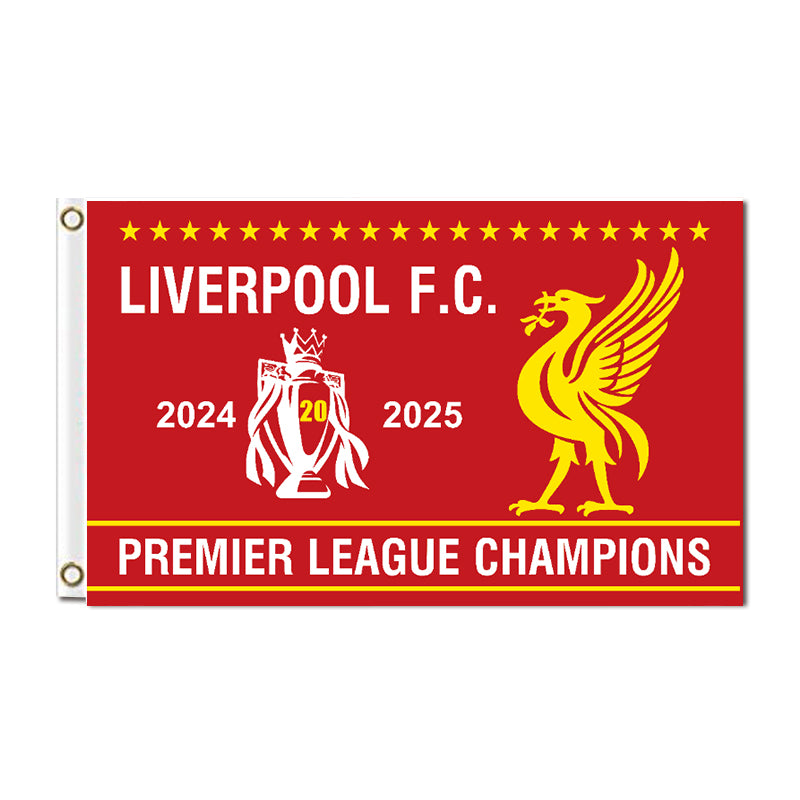 PREMIER LEAGUE CHAMPIONS Liverpool FC 100% Polyester Digital Printing 3x5ft Banner with Brass Grommets