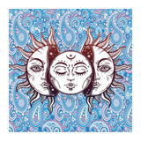 Sun and Moon Tapestry Indie Astrology Tapestry for Bedroom Hippie Aesthetic Vintage Tapestries Wall Tapestry 51”x59”