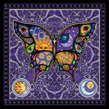 Psychedelic Celestial Butterfly Tapestry for Bedroom Night Day Butterfly Tapestries Aesthetic Vintage Wall Tapestry for Women Men Teenage Girl, Purple  Tapestry