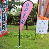 Knitted Polyester Beach Teardrop Flag Promotional Advertising OPEN Swooper Banner