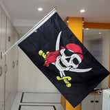 Pirate Flag 3x5 ft Outdoor,Jolly Roger Red Bandana,Polyester Flag with Brass Grommets