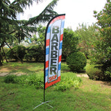 Knitted Polyester Beach Feather Flag Barber Promotional Swooper Banner