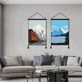 2 Pack COLORADO And ALASKA Modern Wall Art Tapestries Vertical，Aesthetic Tapestry Art Short Tapestries for Room （13.8 X 19.7 Inch）