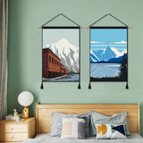 2 Pack COLORADO And ALASKA Modern Wall Art Tapestries Vertical，Aesthetic Tapestry Art Short Tapestries for Room （13.8 X 19.7 Inch）