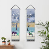 2 Pack Abstract Elk Modern Wall Art Tapestries Vertical，Aesthetic Tapestry Art Long Tapestries for Room （12.8 X 51.2 Inch）