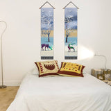 2 Pack Abstract Elk Modern Wall Art Tapestries Vertical，Aesthetic Tapestry Art Long Tapestries for Room （12.8 X 51.2 Inch）