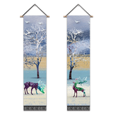 2 Pack Abstract Elk Modern Wall Art Tapestries Vertical，Aesthetic Tapestry Art Long Tapestries for Room （12.8 X 51.2 Inch）