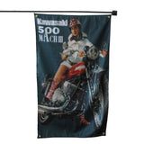 Kawasaki 500 MACH III flag Polyester Digital Printing 3x5ft Outdoor Banner with Brass Grommets