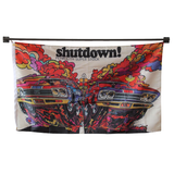 Shutdown！ flag Polyester Digital Printing 3x5ft Outdoor Banner with Brass Grommets