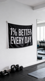 1% Better Every Day Flag 3x5 ft Polyester Banner Motivational Quote Wall Decor for Home Gym Office