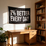 1% Better Every Day Flag 3x5 ft Polyester Banner Motivational Quote Wall Decor for Home Gym Office
