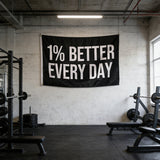 1% Better Every Day Flag 3x5 ft Polyester Banner Motivational Quote Wall Decor for Home Gym Office