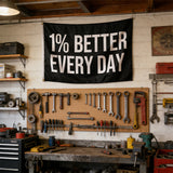 1% Better Every Day Flag 3x5 ft Polyester Banner Motivational Quote Wall Decor for Home Gym Office