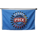 PHX Blue flag Polyester Digital Printing 3x5ft Outdoor Banner with Brass Grommets