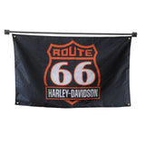 Harley Davidson Route 66 flag Polyester Digital Printing 3x5ft Outdoor Banner with Brass Grommets