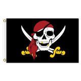 Pirate Flag 3x5 ft Outdoor,Jolly Roger Red Bandana,Polyester Flag with Brass Grommets