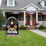 12x18IN 250 Years of Freedom Garden Flag, 1776-2026 Bald Eagle Patriotic Banner, 3-Layer Knitted Polyester Double Sided 250th Anniversary Decor for Patio & Yard