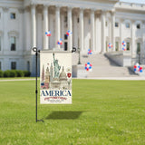 12x18IN 250 Years of Freedom Garden Flag, 1776-2026 Bald Eagle Patriotic Banner, 3-Layer Knitted Polyester Double Sided 250th Anniversary Decor for Patio & Yard