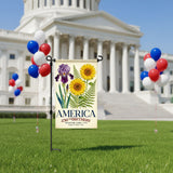 12x18IN 250 Years of Freedom Garden Flag, 1776-2026 Bald Eagle Patriotic Banner, 3-Layer Knitted Polyester Double Sided 250th Anniversary Decor for Patio & Yard