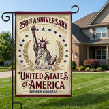 12x18 Inch 250th ANNIVERSARY Garden Flags Banner, 3-Layer Knitted Polyester Double Sided Decor for Patio & Yard