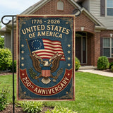 12x18 Inch 250th ANNIVERSARY Garden Flags Banner, 3-Layer Knitted Polyester Double Sided Decor for Patio & Yard