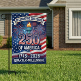 12x18 Inch 250th ANNIVERSARY Garden Flags Banner, 3-Layer Knitted Polyester Double Sided Decor for Patio & Yard