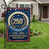 12x18 Inch 250th ANNIVERSARY Garden Flags Banner, 3-Layer Knitted Polyester Double Sided Decor for Patio & Yard