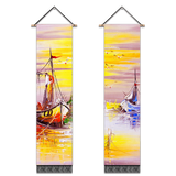 2 Pack Abstract Boat Yellow Modern Wall Art Tapestries Vertical，Aesthetic Tapestry Art Long Tapestries for Room （12.8 X 51.2 Inch）