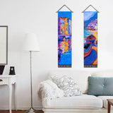 2 Pack Abstract Boat Blue Modern Wall Art Tapestries Vertical，Aesthetic Tapestry Art Long Tapestries for Room （12.8 X 51.2 Inch）