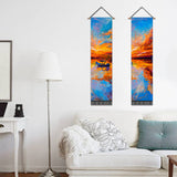 2 Pack Abstract Boat Orange Modern Wall Art Tapestries Vertical，Aesthetic Tapestry Art Long Tapestries for Room （12.8 X 51.2 Inch）