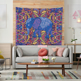 Elephant Wall Tapestry Indie Wall Hanging Bohemian Tapestries Art Home Decor for Bedroom Living Room Women Men Teenage Girl, Purple Tapestry