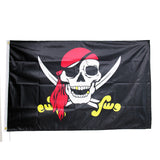 Pirate Flag 3x5 ft Outdoor,Jolly Roger Red Bandana,Polyester Flag with Brass Grommets