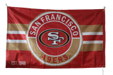 San Francisco 49ers Black Flag 100% Polyester Digital Printing 3x5ft NFL Flag Outdoor Banner with Brass Grommets