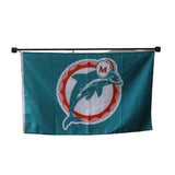 Miami Dolphins Printable flag Polyester Digital Printing 3x5ft Outdoor Banner with Brass Grommets