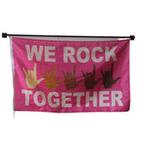 We Rock Together flag Polyester Digital Printing 3x5ft Outdoor Banner with Brass Grommets