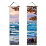 2 Pack Abstract The Waves Modern Wall Art Tapestries Vertical，Aesthetic Tapestry Art Long Tapestries for Room （12.8 X 51.2 Inch）