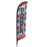 Knitted Polyester Beach Feather Flag Barber Promotional Swooper Banner