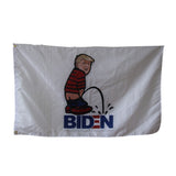 trump peeing on Biden flag Polyester Digital Printing 3x5ft Outdoor Banner with Brass Grommets