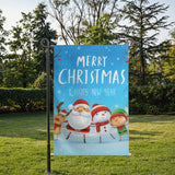 Merry Christmas Garden Flag - 12x18 inches, 110D Knitted Polyester, Reflective Heron Design, Double Sided