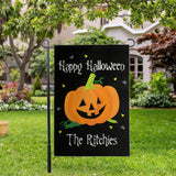 Happy Halloween the Ritchies Garden Flag - 12x18 inches, 110D Knitted Polyester, Reflective Heron Design, Double Sided